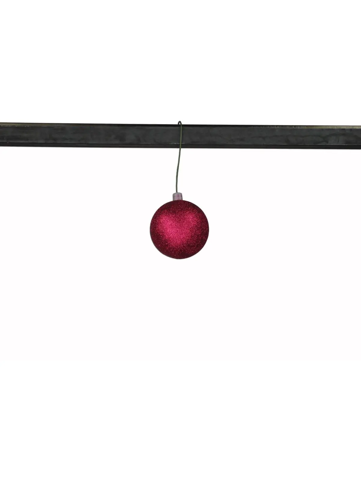 212 MAIN 3-In Burgundy Glitter Texture UV-Coated Ball Ornaments with 26-Gauge Wire, Pack of 12, Shatter-Resistant Colored Balls Christmas Decor, Tree/Room Deco for Holiday Decorating, Festive Floral Supplies