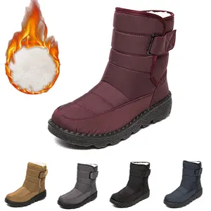 Women Snow Boots Plush Winter Ankle Boots Platform Keep Warm Cotton Padded Shoes