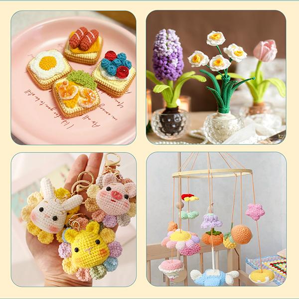 Harxvto 50 Pcs Complete Crochet Kit for Beginners, 14 Sizes Hooks with Ergonomic Grip Soft Handles for Arthritic Hands, All-in-One Knitting Supplies with Case - Ideal Gift for Mom & Craft Lovers