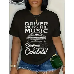 100% Cotton Unisex Supernatural Driver Picks Music Round Neck Short Sleeve T-Shirt Women's Men Graphic Tee