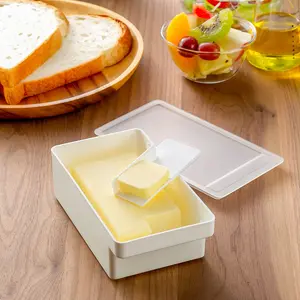 Butter Cheese Slicer Storage Box | White Kitchen Utensils for Easy Storage & Serving