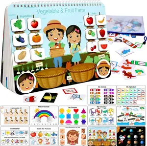 Christmas gift for kids Busy Book for Kids, Montessori Autism Sensory Educational Toys, 12 Pages Toddler Preschool Activity Binder