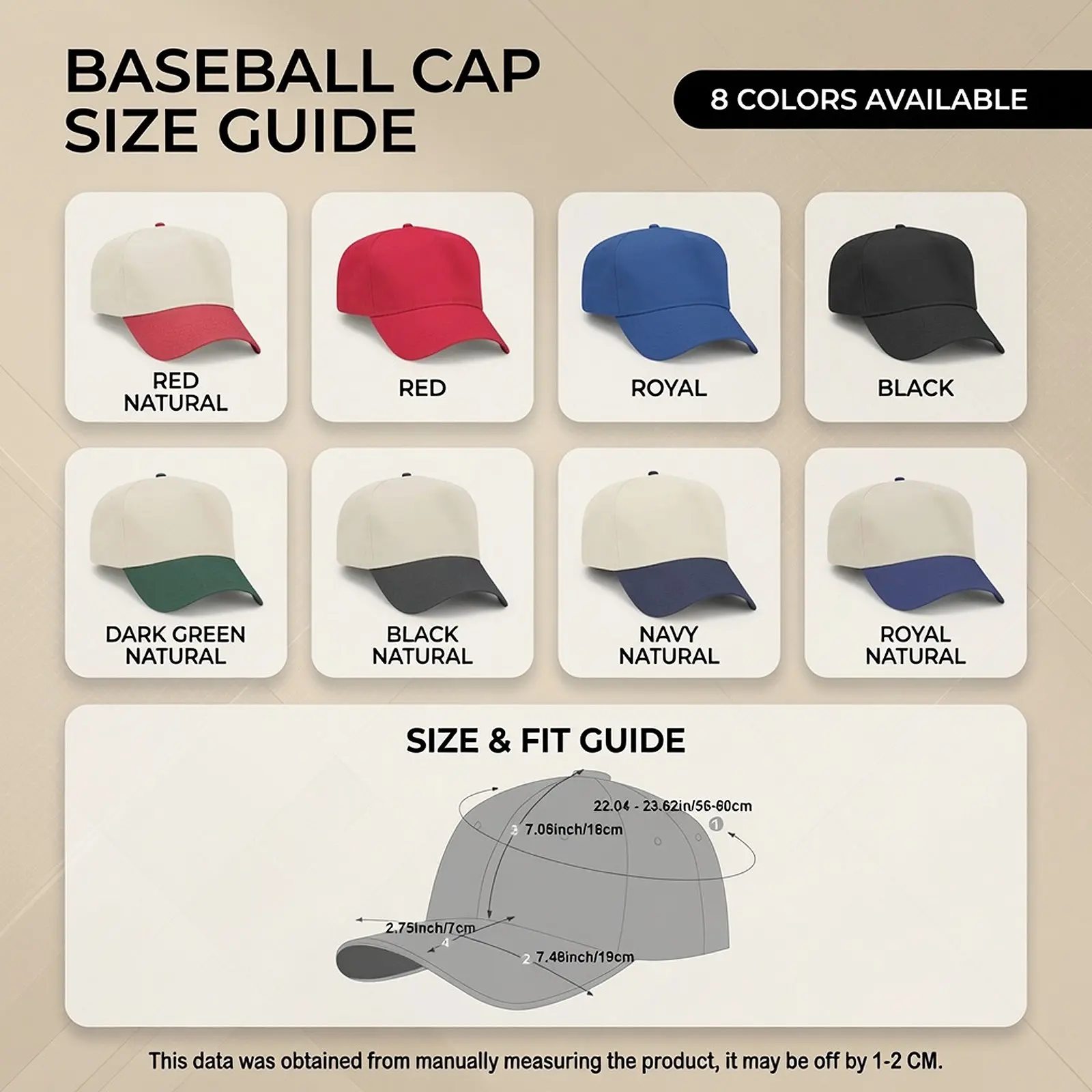 Embroidered Baseball Cap Custom Thread Color Vintage Soft Cotton Adjustable Hat Trendy Streetwear Gift for Men & Women