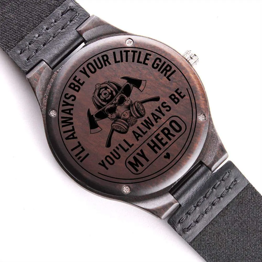 Engraved Wooden Watch From Daughter - Japanese Quartz Movement, Sandalwood Case Material, Men's Watches
