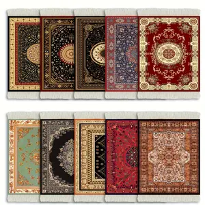 Persia 10pcs Elegant Table Coasters Set with Brushed Metal Finish for Home Office, Coffee Table & Bar Kitchen - Elegant Vintage Design