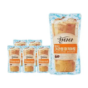 LOTTE Cantata Iced Caramel Macchiato Coffee Drink 6-Pack, 230ml Each - Korean Convenience Store Favorite, Ready-to-Drink Cold Brew