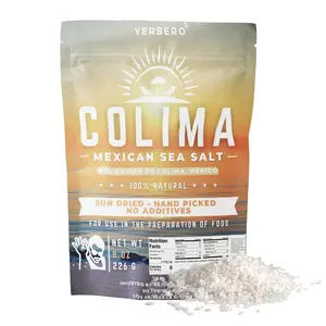 Yerbero - Premium Colima Sea Salt Unrefined 8 oz (223 g) | 100% All Natural Sea Salt, Gourmet Grade, Non GMO's. | Hand Harvested | Imported From Lagoon Cuyutlán “Tepalcates” Colima, Mexico.