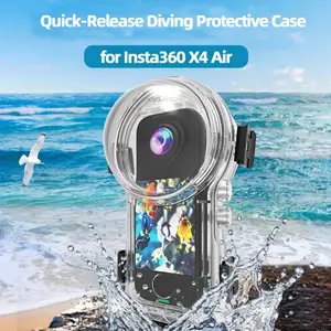for Insta360 X4 Air Protective Case, PC Material, Dive Housing Shell, Quick-Release Design | Full Protection | Beach Party Shooting Accessory | Underwater Photography | Summer Holiday Trip Diving Photography | Water Play Travel Essentials