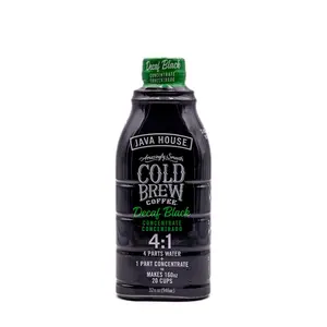 JAVA HOUSE Cold Brew Coffee, Decaf Colombian 4:1 Liquid Concentrate, 32 Ounce Bottle