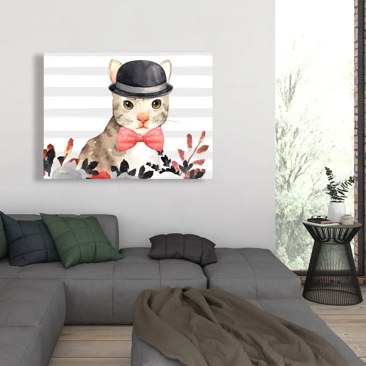 360 Stand High-Def Print Animal Theme Cat Detective Artistic Wall Poster - 36x48 in., Vibrant Home Decor Decoration, Bedroom Artwork, Ideal Gift for Animal Lovers, Cartoonish Wall Arts, Animated Character Graphic Wall Arts