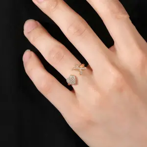 Minimalist Adjustable 26-English-Letter Heart Ring, Luxury Trendy Cocktail Statement Jewelry, Rings for Women, Customized Gifts