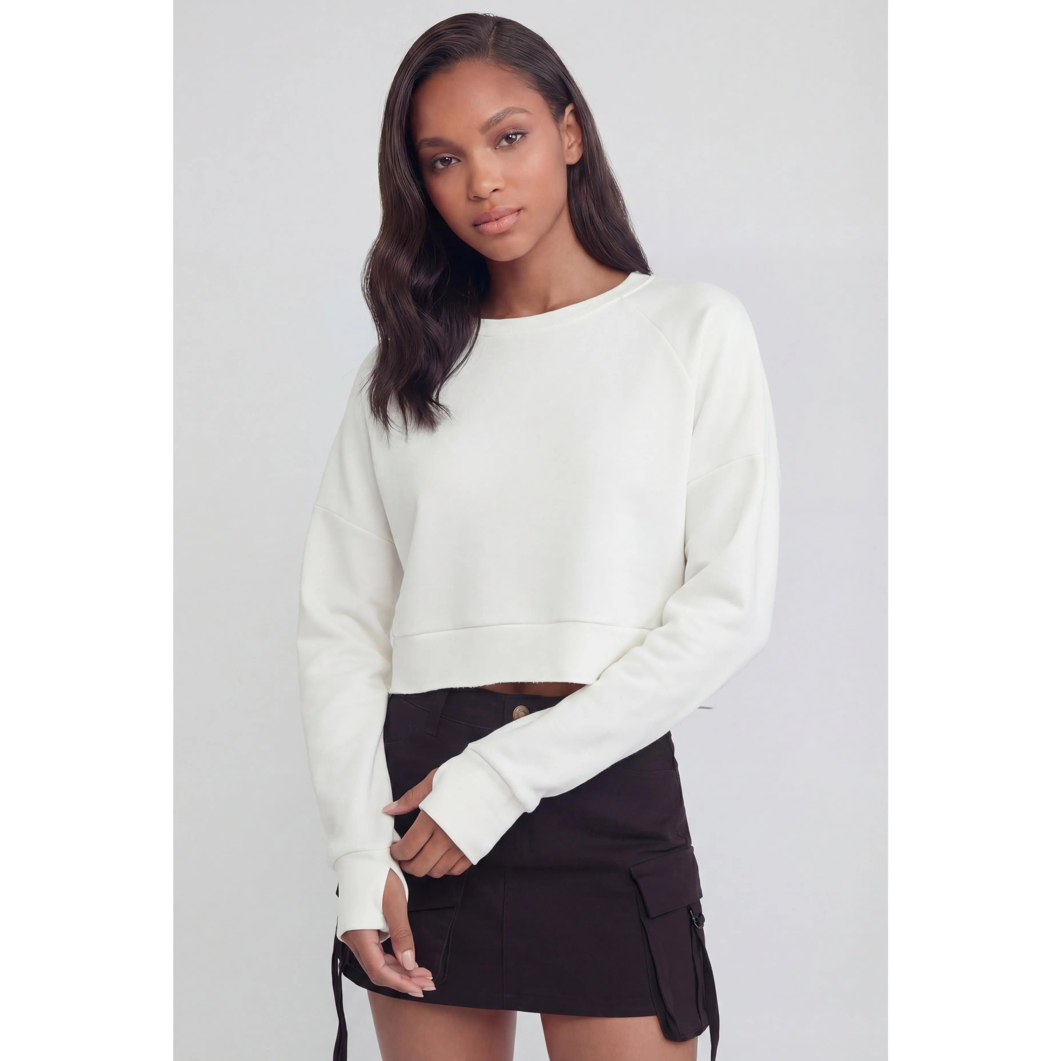 Emmie Modal Crop Crewneck Sweatshirt