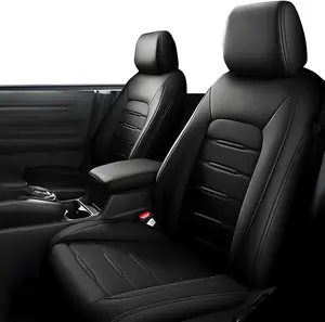 Black Dual Tone Full Set Seat Covers for Honda CRV 2023-2026 EX-L/EX/LX/Sport/Touring/Hybrid/Trailsport - Custom Fit 5 Seat Waterproof Faux Leather, 360° Wrap Airbag Compatible Non-Slip Easy Install, Car Accessories, Auto Seat Protectors