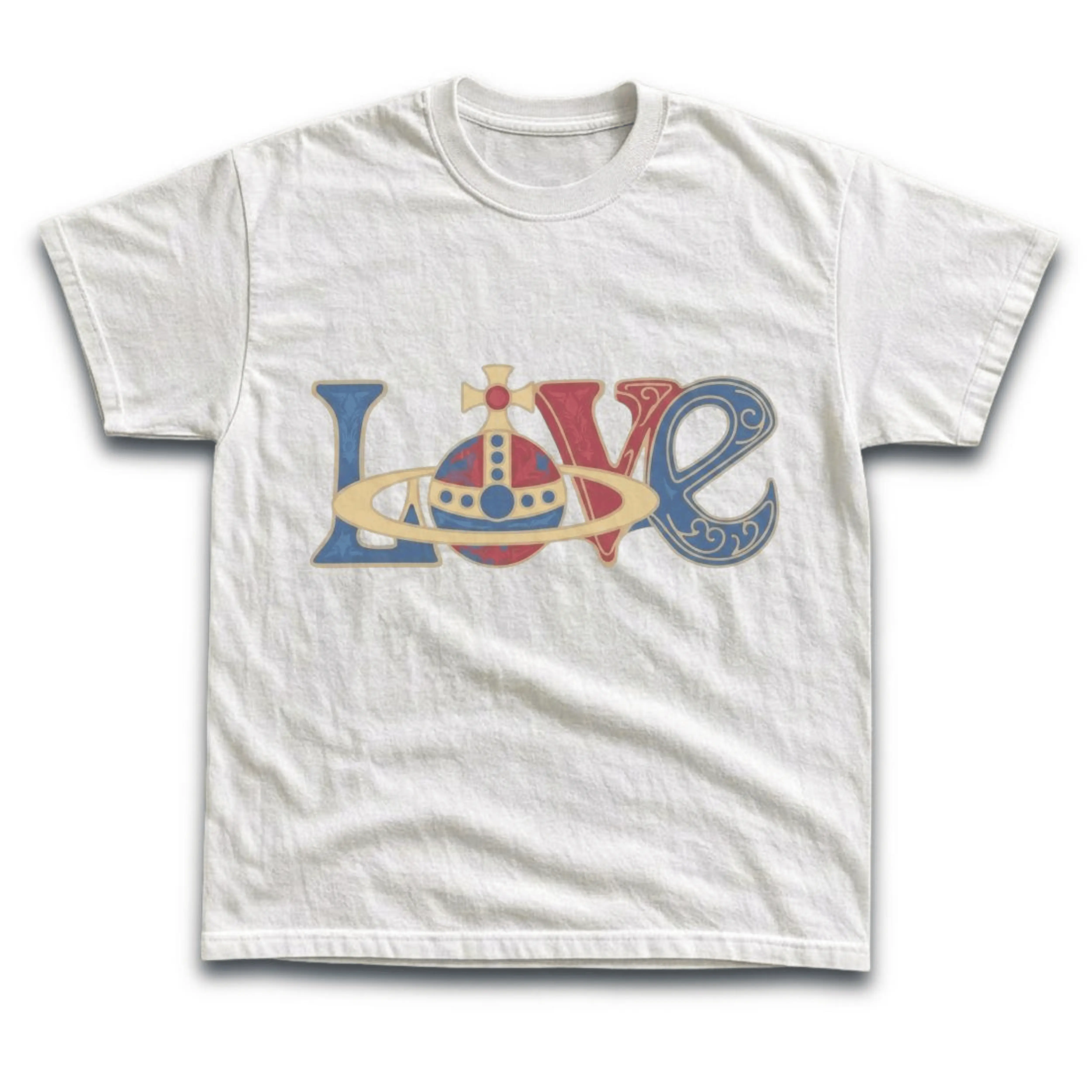 Gildan Men's and Women's T-Shirt, Vintage Vivienne Westwood Love Graphic Tee, Y2K Grunge Streetwear Shirt, British Designer Orb Tops, Coquette Downtown Girl Apparel, Retro Alt Aesthetic Clothes, Vintage Gift Tees