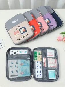 Portable Medical Bag With "My First Aid Kit" And Pill Pattern, Compact First Aid Kit Suitable For Travel And Home, Travel Friendly Emergency Kit