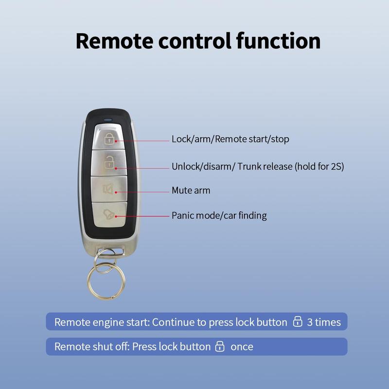 EC012 Smart Phone APP Car Alarm with Remote Start Button Start Button Induction Unlock Lock Keyless Entry DC12V