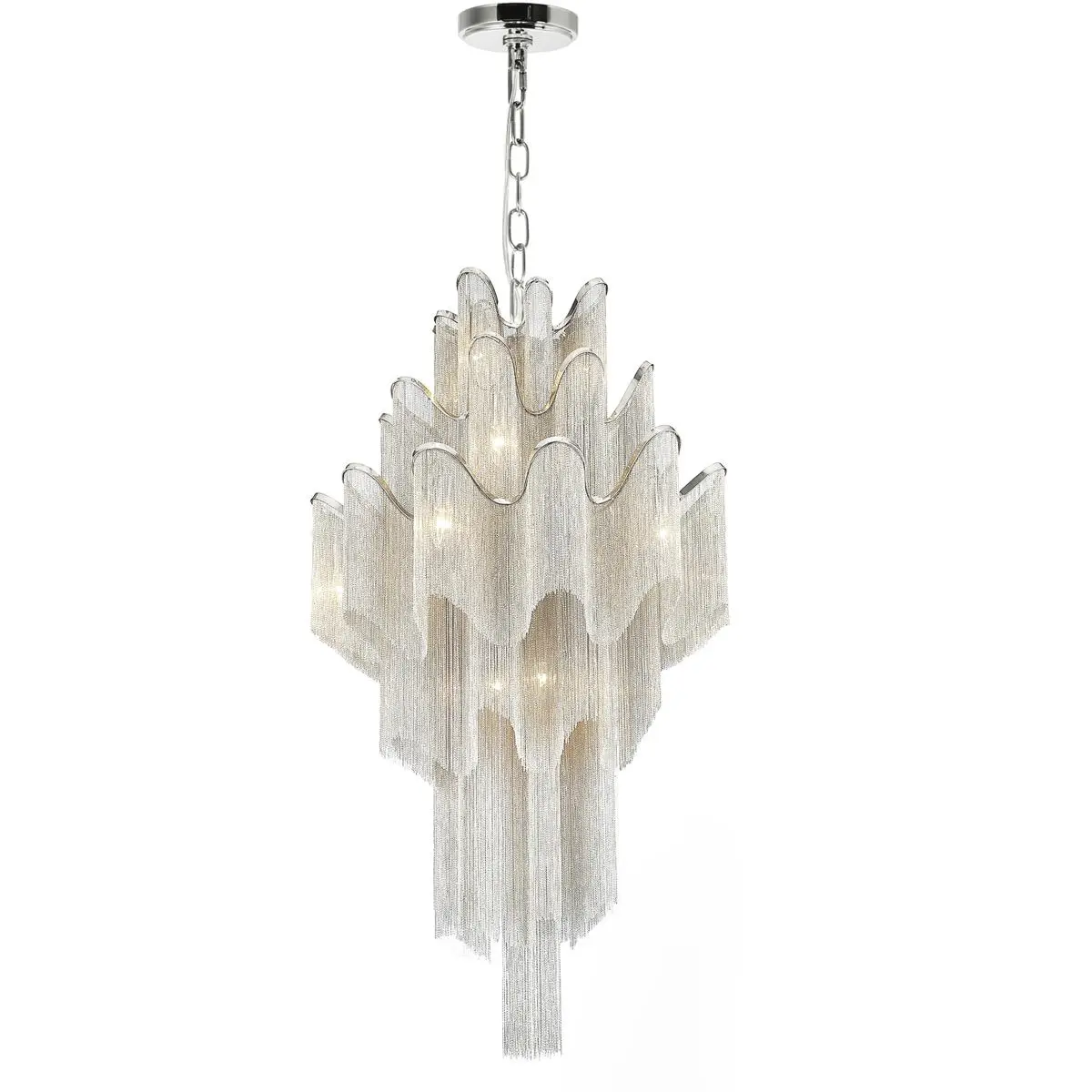 CWI Lighting Daisy 17 Light 32 inch Chrome Down Chandelier Ceiling Light 5650P32C