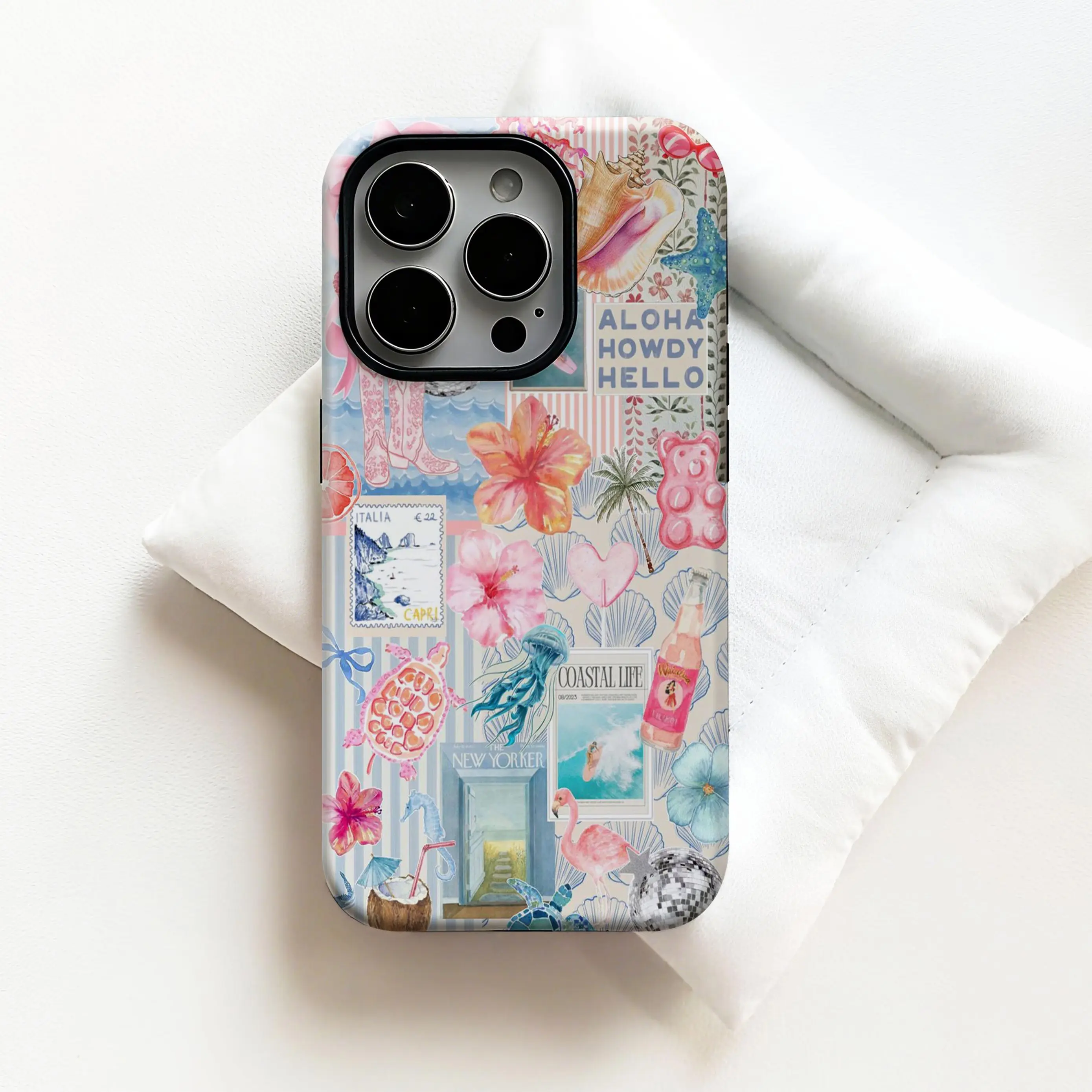 Beachy Blue Coquette Coastal Collage Phone Case,Preppy Cute Aesthetic Case,  Summer Vibes Phone Case, iPhone 17 16 15 14 13 12 11,Sumsung S25 - TikTok  Shop