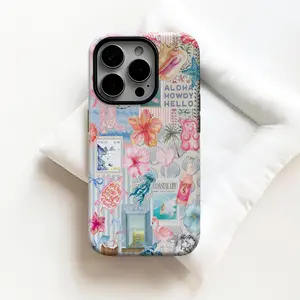 Beachy Blue Coquette Coastal Collage Phone Case,Preppy Cute Aesthetic Case, Summer Vibes Phone Case, iPhone 17 16 15 14 13 12 11,Sumsung S25