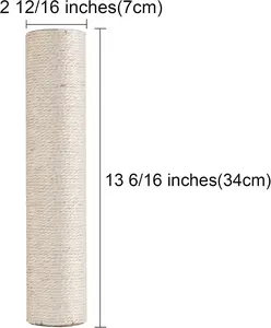 cat scratching post replacement pole with sisal rope M8 screw 34cm length