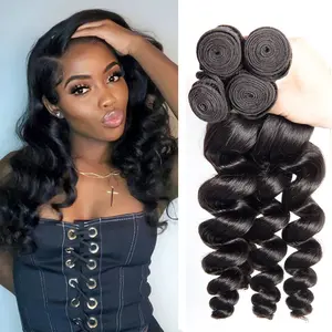 【SUMMER VIBES】Loose Wave Bundles 100% Unprocessed Human Hair Weaving Bundles No Tangle Brazilian Virgin Hair Weave 1/3/4 Bundles Deal Soft Natural Black Hair Extensions For Black Women