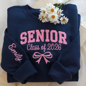 Printed Personalized Senior Sweatshirt, Coquette Team Shirt, Senior Sunrise, Class of 2026, Senior Cheer Gift