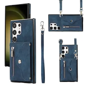 PU Leather Phone Case Cover for Samsung Galaxy S25/s24/s23/s22/s21 Ultra/plus/s24 Fe/s25 Edge 5g, Aesthetic Wallet Style Anti-Drop Card Holder Coin Storage