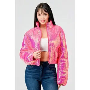 Neon Sequin Bomber Coat [2 Color Options]