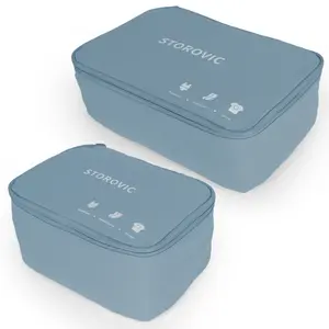 STOROVIC Travel Laundry Organizer Set, 2 Pack Packing Cubes for Suitcase, Odor-Control Bags for Worn Clothes, Underwear, Socks & Small Essentials