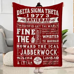 Delta Sigma Theta Inspired Flannel Blanket Soft Plush Throw for Cozy Living Room and Bedroom Use  Perfect Gift for Family  Friends  and Loved Ones during Christmas  Thanksgiving  Birthdays  and Winter Holidays  W