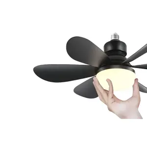 Ceiling Fans With Lights And Remote Control 20.5 Inch Low Profile Socket Fan Light 6 Reversible Blades 3 Speeds 2 In 1 Adjustment 3-Color Light Easy Installation Ideal For Bedroom Living Room Dining Room Black