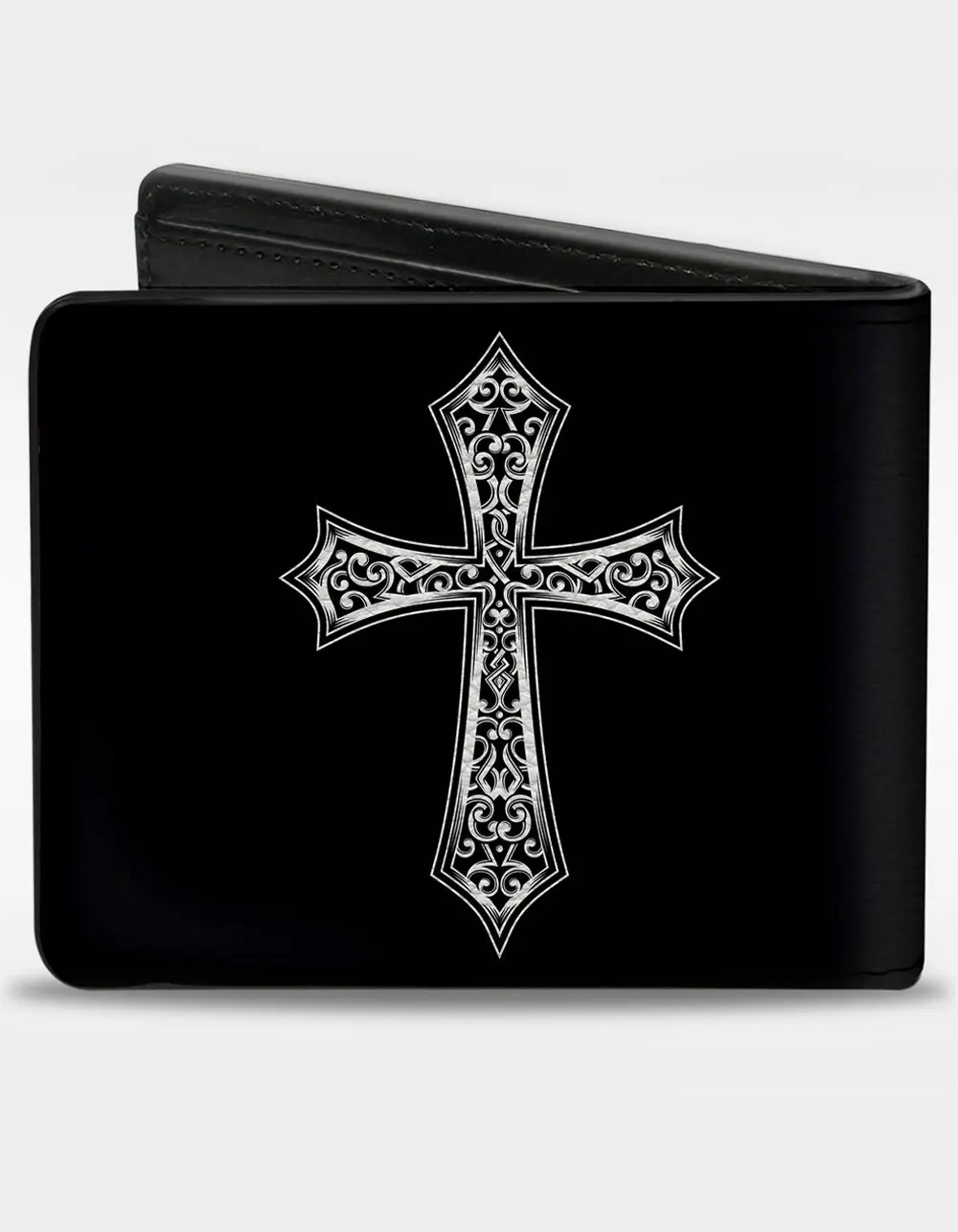 BUCKLE-DOWN  Mens Cross Ornamental Fill Bifold Wallet, Multi-Colored