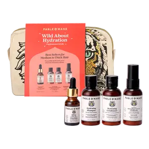 Fable & Mane Wild About Hydration Travel Sized Set For Medium to Thick Hair Types.