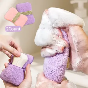 Buy 1 Get 1, Soap Bags with Exfoliating Shower Sponges — Deep Cleansing Foaming Soap Holder with Hand Strap, Body Scrub for Smooth Skin, Suitable for Men & Women, Perfect for Bath & Shower Upgraded Version Set Glove Pouch Cleaning