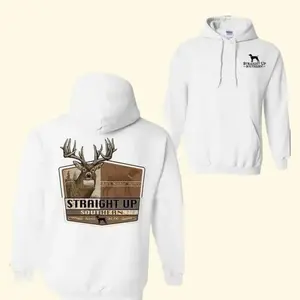 Straight Up Southern Hoodie - Deer Hunting Design, Comfortable Camo Country Sweatshirt, Casual Wear for Men & Women, Ideal for Outdoor Enthusiasts