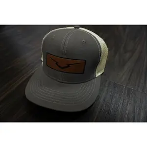 Stone V Leather Patch Flat Bill Snapback Hat