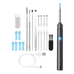 Smart Visual Ear Cleaner Kit – HD Ear Wax Removal Camera 1296P, Waterproof Ear Cleaner with Wide Angle, Wireless Visual Earwax Remover Tool, Portable Type-C Rechargeable Earpick Set, Ear Clean Cam for iPhone iPad Android earwax removal tool
