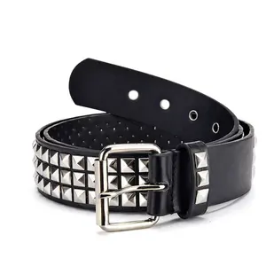 Punk Rivet Decorated Webbing Belt, Fashion PU Leather Belt for Men & Women, Casual Versatile Waistband for Jeans, Y2K Style Fashion Accessory for Daily Wear