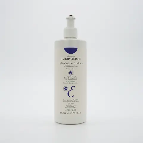 Embryolisse Lait-Crème Fluid+ 400ml Lightweight Fluid Cream - Mild, Soothing Shea Butter Formula for Sensitive Skin Daily Use, Hydrate