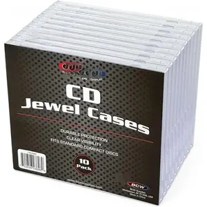 Clear CD Jewel Cases - 10 Pack |     Standard Single Disc Replacement Cases |     Classic CD Storage Case |     Durable Polystyrene Panels