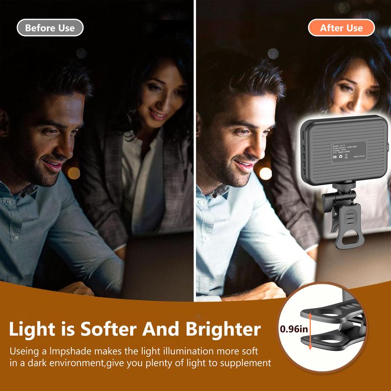 Portable Rechargeable Clip-On Selfie Light for Phones, Laptops & Tablets – Ideal for Zoom Meetings, Live Streaming, Photography, Makeup, and Content Creation Adjustable Smartphone
