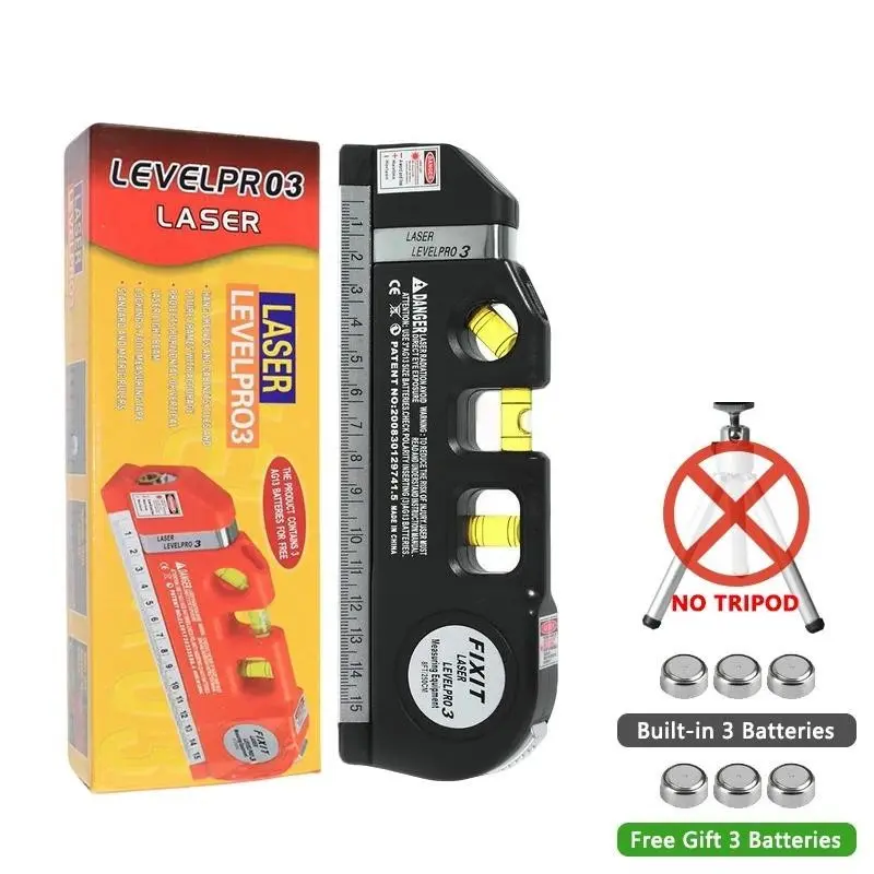 Multipurpose Laser Level, Standard Laser Level Tool with 3 Line Modes, Portable Hand Tools for Home & Office, Laser Level, Laser Leveler Tool