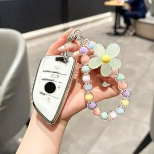 For BMW Key Fob Cover with Keychain.For BMW 1 3 5 6 7 Series 530 F48 X1 X2 X3 X4 X5 X6