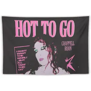 "Chappell Roan - Hot To Go" Music Tapestry 3x5 FT - Polyester Pop / Fan Style Wall Hanging for Bedroom & Collectibles Space Decor, Pop Music Banner