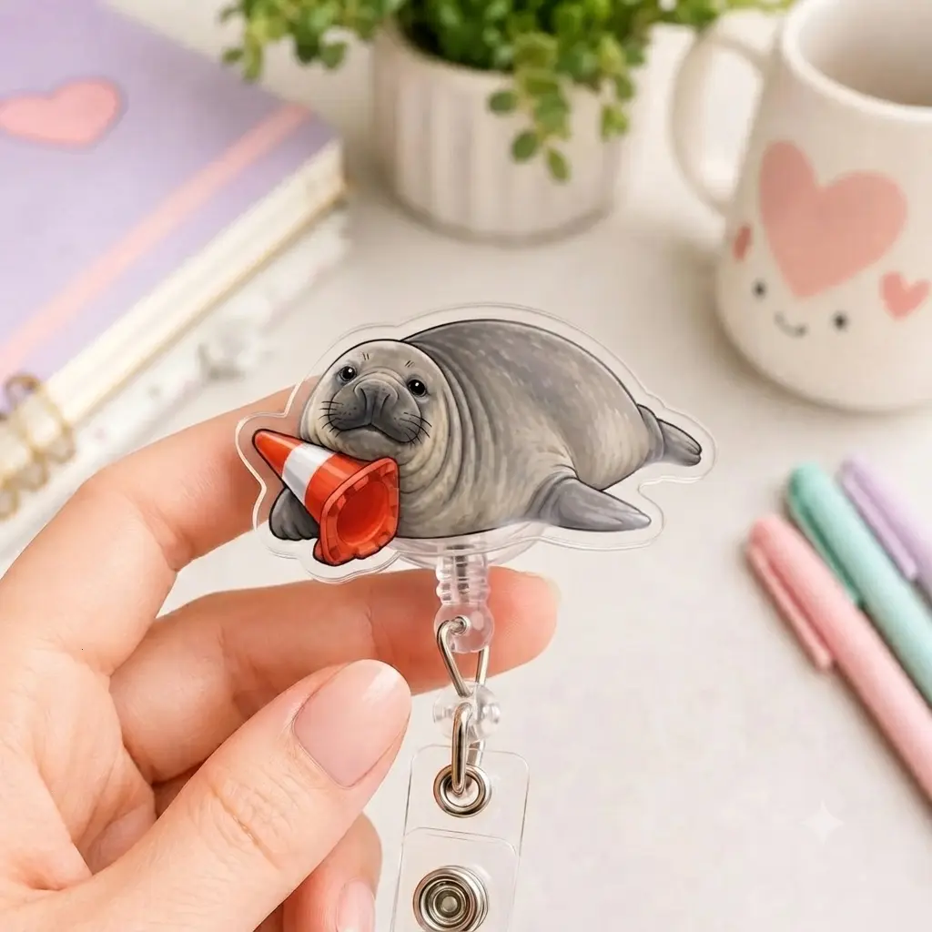 Neil the Seal Badge Reel, Funny Be Ungovernable Neil The Seal Retractable ID Holder, Meme Seal Nurse ID Holder, Neil The Seal Badeg Reel, Neiled It, Animal Lover Gift, Acrylic Badge Reel