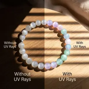 Dopamine Bracelet - Rainbow Beaded bracelet - UV Reactive Bracelet Waterproof - Summer Jewelry Stainless Steel, Stackable