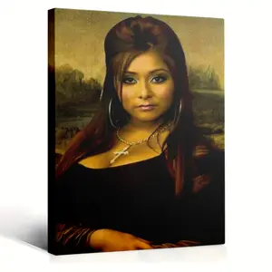 1 Piece Framed Canvas Art - Snooki Monet Lizia Imitation Edition, Modern Pop Culture Humorous Wall Decoration, High-Quality Frame, Vibrant Colors Suitable for Bedroom, Living Room, Dormitory, Office, and Gallery Wall Decoration, 2D Flat Painting, Home Dec