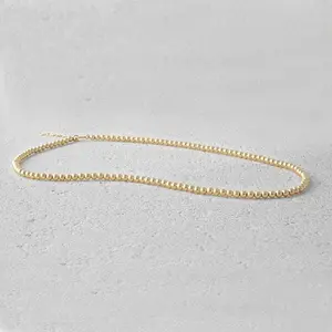 14kt Gold Filled 3 mm Necklace, Dainty Gold Filled Boho Beaded Hippie Jewelry, Tarnish Free Necklace
