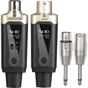 T9  guitar transmitter receiver,  Microphone Transmitter Receiver XLR Microphone  System for Dynamic and condenser Microphone Audio Mixer, With 48V phantom power