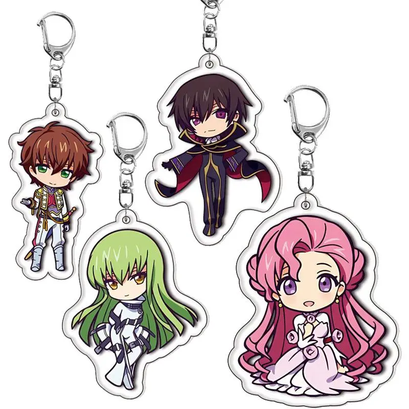 Cartoon Acrylic Lelouch Lamperouge Knight of Seven Printed Anime Figure Keychain Keyring Accessories Bag Charm Ornament Hanging